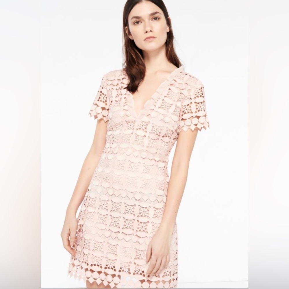 Sandro Paris Manureva Pink Lace Dress 6 - Picture 1 of 15